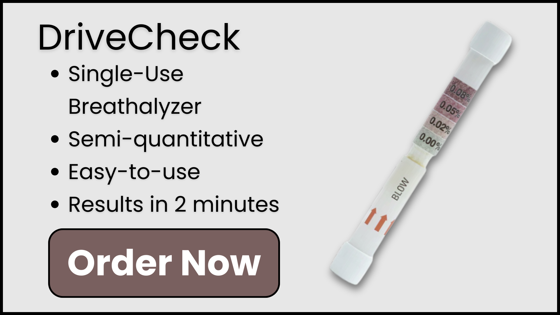 DriveCheck single-use breathalyzer test strip